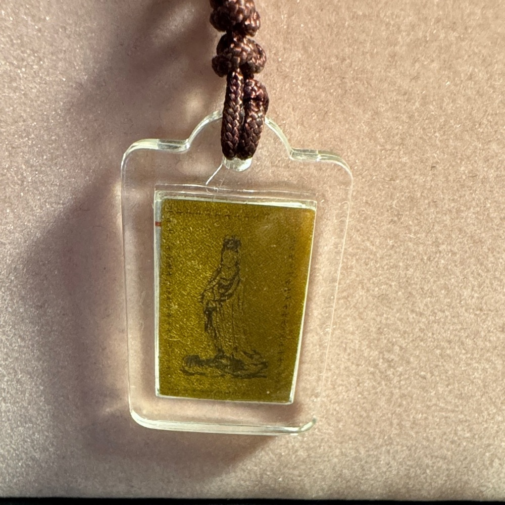 Buddhism Acrylic Shurangama Mantra Talisman Amulet necklace Protection Blessing